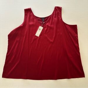 Eileen Fisher V Neck Silk Tank Top 3X New